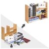 Songmics Desktop Organizer, 3 tilpasningsdygtige moduler, rumbesparende DIY bordplade, små bogreoldekorationer til kontor køkkenbadeværelse, naturlig bambus ofs45nl - Billede 5