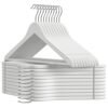 Songmics CRW011W02 Sæt med 20 gummifrakkehænger Solid Wood-skridsikre hak i skulderområdet med bjælke til bukser Rotatable 360 ° til dragter Shirts Coats White