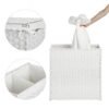 Songmics håndvævet vaskeri, 110L Synthetic Rattan Opdelt tøj Hamper med låg og håndtag, sammenfoldelig, aftagelig foringspose, hvid LCB52WT - Billede 5