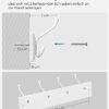 Vægmonteret frakkeholder, krogstativ med 4 tri-hooks, til tøj, hvid - Billede 5