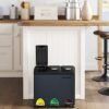 Songmics Recycling Bin, 3-in-1 Pedal Bin, 24-Liter Metal Rubbish Bin, stål, grå - Billede 2