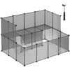 Songmics Guinea Pig Playpen, DIY Hutch Cage til lille kæledyr, grå LPC004G01