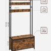 Vasagle HSR405B01 Coat Stand med skodabinet, frakkeholder med bænk, tøjstativ, skoskab, 9 kroge, øverste hylde, til gangen, soveværelse, industriel design, vintage brun/sort - Billede 6