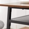 Vasagle spisebord til 2 personer, firkantet køkkenbord, hjemmearbejde, 80 x 80 x 78 cm, med opbevaringsrum, til stue, kontor, industriel, rustik brun og sort KDT008B01 - Billede 5