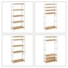 Songmics 5-lags badeværelses opbevaringshylder, bambus køkkenhylde, 60 x 26 x 130 cm, hvid - Billede 6