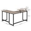 Vasagle Computer Desk, L-formet Writing Workstation, Industrial Corner Desk med Monitor Stand, til hjemmekontorstudie og spil, rumbesparelse, let samling, Greige og Black LWD056B02 - Billede 7
