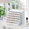 Songmics Wooden Jewellery Box, 6-lags smykker arrangør, ure, hvid - Billede 2