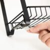 Songmics Spice Rack, 2-lags Metal Kitchen Counter Shelf, Spice Organizer med plasthyldeforing, anti-glidefødder, let at samle, til bordplade, pantry, badeværelse, sort KCS013B01 - Billede 3