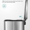 Songmics Kitchen Pedal Bin, 50L Rubbish Waste Bin, med plastisk indre spand, hængslet låg, blød lukning, lugtbevis og hygiejnisk, sølv LTB050E01 - Billede 5