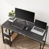 Vasagle LWD047B16 COMPUTER Desk PC Desk Office Table med 2 hylder på højre eller venstre side til kontorets stue stål ramme industriel design sort sort - Billede 7