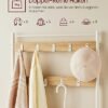 Vasagle Coat Rack, frakke står med skoopbevaringsbænk, halltræ med sko rack, eg farve og hvid - Billede 3