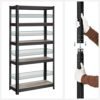 Songmics stående hylder, reoler, opbevarings hylder, 5 hylder, 30 x 75 x 150 cm, naturlig sort - Billede 7