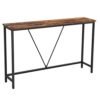 Vasagle -konsolbord med stabil stålramme til stue Soveværelse Indgang Industriel stil Vintage Brun og sort, konstrueret trælegering, 120 x 23 x 74 cm (L X W X H)