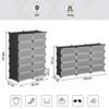 Songmics Interlocking Shoe Rack, rektangulær opbevaringsarrangør, 12-slot modulær DIY-opbevaringshyldenhed, 40 x 30 x 17 cm for hver slot, metaltrådgarderobe, sort LPC26HV1 - Billede 6