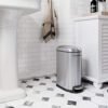 Songmics Slim Rubbish Bin, 10L pedalbakke, stål, aftagelig indre spand, sølv - Billede 2