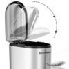 Songmics Slim Rubbish Bin, 10L pedalbakke, stål, aftagelig indre spand, sølv - Billede 4