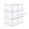Songmics Shoe Box, Stackable Shoe Organizer, plastskoopbevaring med klar dør, let at samle, sæt på 6, 28 x 36 x 22 cm, størrelser op til Storbritannien 11, gennemsigtig LSP06TP