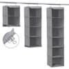 Songmics hængende opbevaring med 6 hylder garderobe skab arrangør + 2 klip, grå 30 x 30 x 130 cm (W x D X H) RCH06G - Billede 4