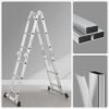 Songmics 3,5 m stige, multi-purpose aluminiumstige,12 trin, artikuleret, holder op til 150 kg, sølv - Billede 4