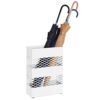 Songmics metal paraplyholder, paraplystand, 28 x 12 x 41 cm, rektangulært med vandbakke, åbent design, hvid Luc02WT - Billede 2