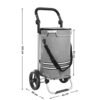 Songmics indkøbsvogn, sammenfoldelig indkøbskurv, solid, stor kapacitet 35L, bagagevogn, grå - Billede 6