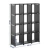 Songmics Cube-opbevaring, 12-kubens bogreol, DIY-skabsarrangør, 105 x 30 x 140 cm, sort - Billede 5