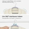 Coat-bøjler, pakke med 50, tunge plastiske med ikke-skridsikre design, drejekroge, 42 cm lang, lysegrå og mørkegrå - Billede 4