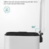 Songmics Kitchen Pedal Bin, 50L Rubbish Waste Bin, med plastisk indre spand, hængslet låg, blød lukning, lugtbestandig og hygiejnisk, hvid LTB101W01 - Billede 5