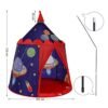 Songmics Prince Castle Play Telt til drenge småbørn, indendørs og udendørs playhouse, bærbar pop up play teepee med bærepose, gave til børn, en71 certificeret, blå LPT01BU - Billede 6