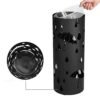 Metalstativ, Rund Paraplyholder, med Kroge og Drypbakke, 49 X Ø 19,5 Cm, Sort , 19,5 X 49 Cm (dia. X H) - Billede 5