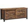 Vasagle Industrial TV Stand for TV'er op til 48 tommer, tv -skab med skydedøre og 2 hylder, Lowboard i stuen Soveværelse Hallway, stål, 110 x 40 x 45 cm, rustik brun LTV41BX