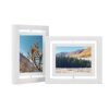 Songmics RPF258W01 Sæt med 2 roterende fotorammer til 5 x 7 tommer fotos med 2 glaspaneler til stående eller hængende MDF White