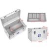 Songmics First Aid Case Medicine Storage Pill Box Drug Medicine med bærehåndtag Bærestrop Aluminiumsstænger Abs Silvery JBC362S - Billede 5