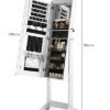 Songmics Jewellery Cabinet Mirror Cabinet Jewellery Arrangør med LED -belysning, justerbar farve og lysstyrke, med rammeløs spejl i fuld længde, indvendigt spejl med belysning, hvid JJC012W01 - Billede 7