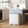 Songmics dobbelt skraldespand, 2 x 30 L dobbelt-komplement køkken - Billede 2