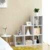 Vasagle Stair Shelf Bogreol Trin Hylde med 6 terderstige Hyldestue Divider Cube Hylde Fritstående kontor Stue Soveværelse Hvid LBC63WT - Billede 2