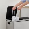 Songmics DrawString Bin Bags, Bin Liners til 30L Rubbish Bins, Code 30A, Custom Fit, 2 Rolls, 90 stykker, White KRB30A02 - Billede 4