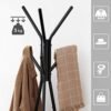 Vasagle Rack Stand, Coat Tree, Hall Tree Free Standing, Industrial Style, med 2 hylder, til tøj, hat, taske, greige og sort RCR016B02 - Billede 4