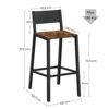 Vasagle BarKøkkenstol, stue, spisestue, industriel design, vintage brun/sort - Billede 5
