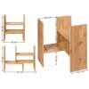 Songmics Desktop Organizer, 3 tilpasningsdygtige moduler, rumbesparende DIY bordplade, små bogreoldekorationer til kontor køkkenbadeværelse, naturlig bambus ofs45nl - Billede 4