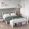 Hvid metal dobbeltseng ramme til 140 x 190 cm madras.