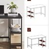 Vasagle LWD047B16 COMPUTER Desk PC Desk Office Table med 2 hylder på højre eller venstre side til kontorets stue stål ramme industriel design sort sort - Billede 5