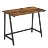 Computer Desk, Writing Desk med stålramme, rustik top, arbejdsbord til kontor, 100 x 50 x 75 cm, industriel, brun og sort