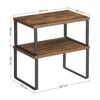 Songmics Spice Racks, Sæt med 4, køkkenhylder, udvidelig køkkenarrangør, Stackable, Metal and Chipboard, hyldeindsats, til køkkenskab, køkken, vintage brun-sort KCS021X01 - Billede 7