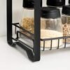 Songmics Spice Rack, 2-lags Metal Kitchen Counter Shelf, Spice Organizer med plasthyldeforing, anti-glidefødder, let at samle, til bordplade, pantry, badeværelse, sort KCS013B01 - Billede 6