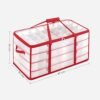 Songmics Christmas Ornament Storage Box, Storage Cube Bin til julepynt, 128 Box Places, Modular Divere, 67 X 34 x 34 cm, semi-gennemsigtig og rød RFB029T01 - Billede 7