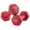 Songmics sæt med 2 håndvægte, 2 x 3 kg ikke-skridsikre neopren håndvægte med mat finish, hjemme træning, fitnessøvelse, rød syl66rd