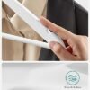 Songmics CRW011W02 Sæt med 20 gummifrakkehænger Solid Wood-skridsikre hak i skulderområdet med bjælke til bukser Rotatable 360 ° til dragter Shirts Coats White - Billede 4