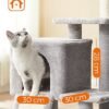 Feandrea Cat Tree, Cat Tower til indendørs katte, killinger, lysegrå PCT143W01 - Billede 4