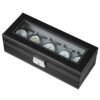 Songmics Watch Box med 5 rum, glaslåg, urboks med blødt fløjlforing - Billede 6